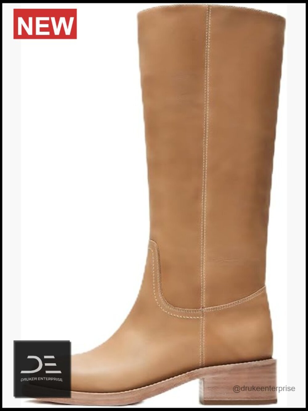 Knee High Boots Square Toe Block Heel Riding Boots Wide Calf Long Tall Boots
